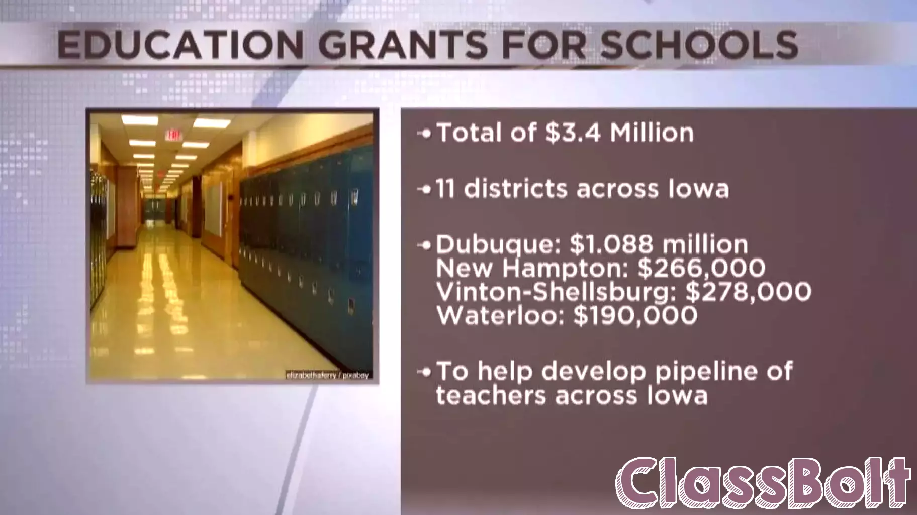 Iowa School Districts Awarded $3.4 Million in Education Grants